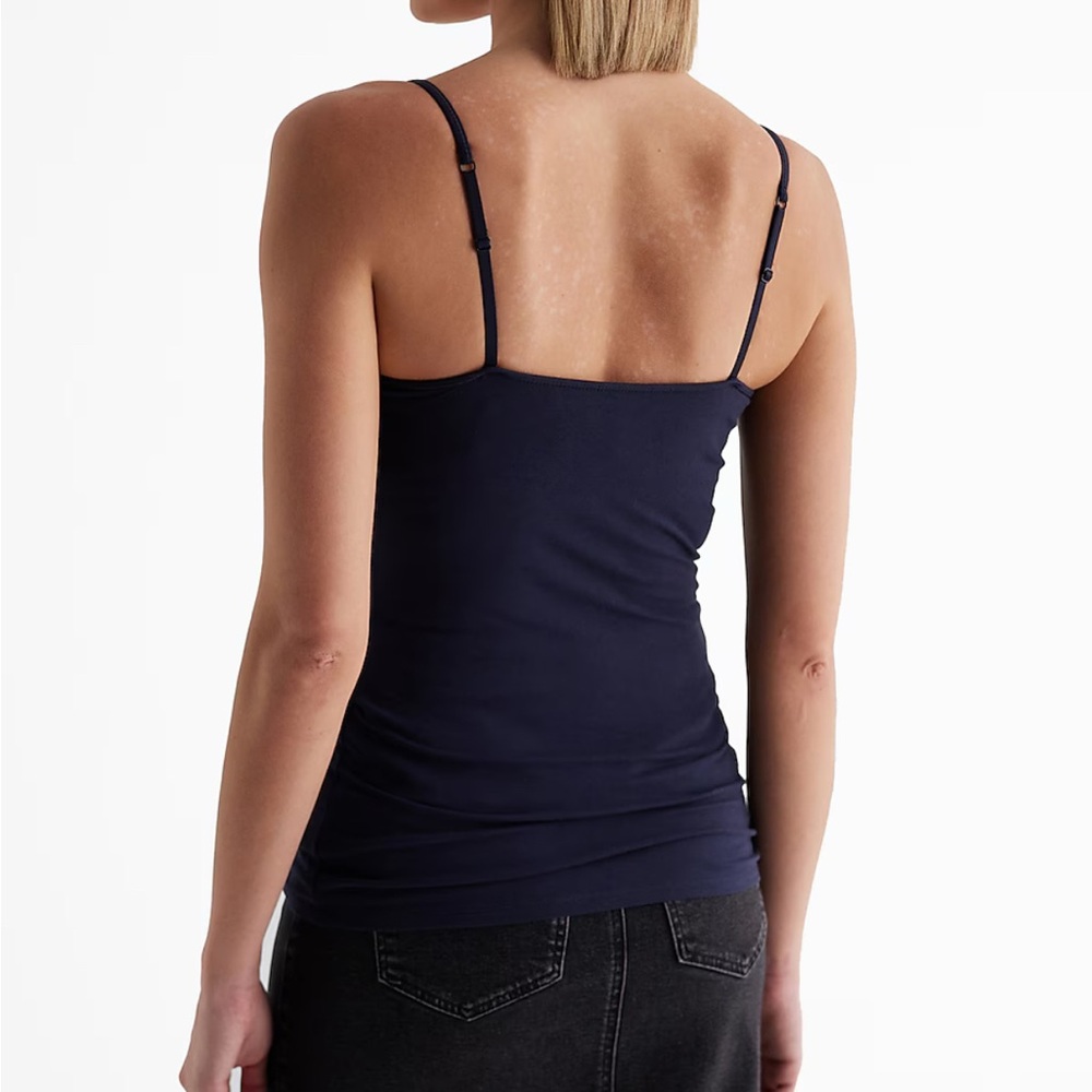 Express Sexy Stretch Cami Bra Tank Top Size Large Navy Blue - Picture 4 of 4